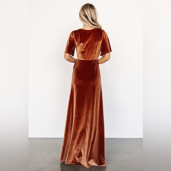 NWT Baltic Born Meghan Velvet Wrap Maxi Dress Spice Rust Brown Size XXXL or 3X - Picture 8 of 11